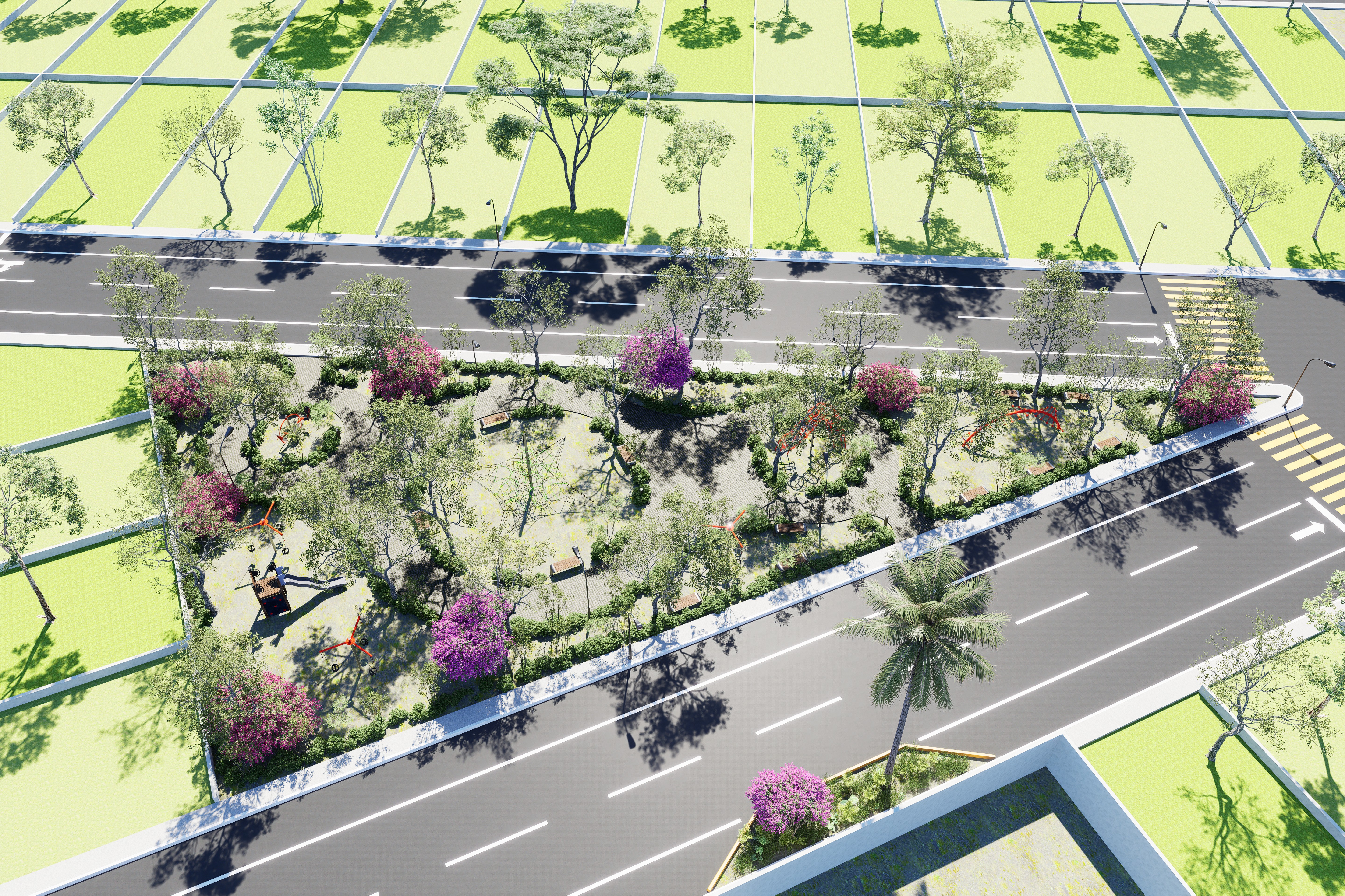 Vista aérea de los terrenos